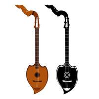 isarn Gitarre akustisch Symbol. Thailand Gitarre Musik- Instrument Vektor Illustration