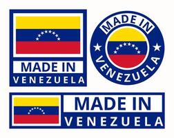 vektor uppsättning tillverkad i venezuela design produkt etiketter företag ikoner illustration