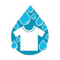 Wasser fallen Wäsche Symbol Design Reinigung Bedienung Logo Vektor Illustration