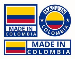 Vektor einstellen gemacht im Kolumbien Design Produkt Etiketten Geschäft Symbole Illustration