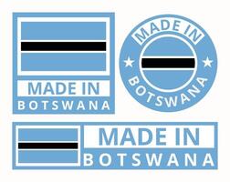 vektor uppsättning tillverkad i botswana design produkt etiketter företag ikoner illustration