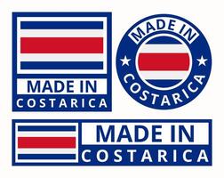 vektor uppsättning tillverkad i costarica design produkt etiketter företag ikoner illustration