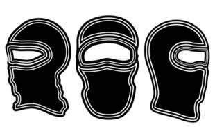einstellen Kopf Maske voll Gesicht Sturmhaube Symbol Symbol Vektor Illustration