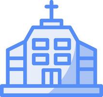 Kirche Linie gefüllt Blau Symbol vektor