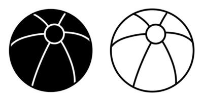 strand boll svart översikt ikon sporter design mall vektor illustration