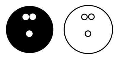 Bowling Ball schwarz Gliederung Symbol Sport Design Vektor Illustration