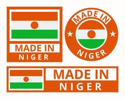 Vektor einstellen gemacht im Niger Design Produkt Etiketten Geschäft Symbole Illustration