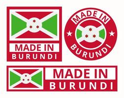 vektor uppsättning tillverkad i burundi design produkt etiketter företag ikoner illustration