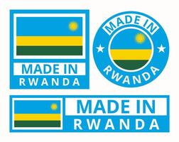 vektor uppsättning tillverkad i rwanda design produkt etiketter företag ikoner illustration