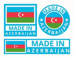 vektor uppsättning tillverkad i azerbaijan design produkt etiketter företag ikoner illustration