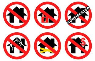 einstellen Haus verboten Zeichen Symbol Design Vektor Illustration