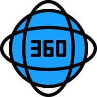 Einschlag 360 Linie gefüllt vektor