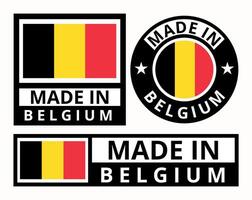 Vektor einstellen gemacht im Belgien Design Produkt Etiketten Geschäft Symbole Illustration