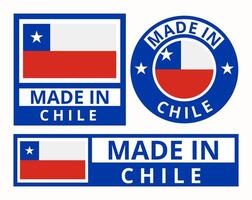 Vektor einstellen gemacht im Chile Design Produkt Etiketten Geschäft Symbole Illustration