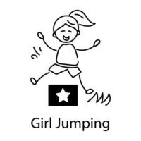 modisch Mädchen Springen vektor