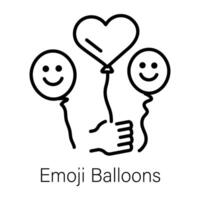 modisch Emoji Luftballons vektor