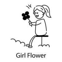 modisch Mädchen Blume vektor