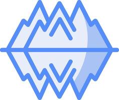 Gletscher Linie gefüllt Blau Symbol vektor