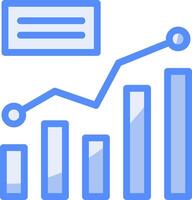 Bar Graph Linie gefüllt Blau Symbol vektor