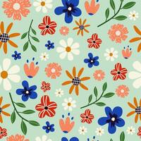 blommig sömlös mönster. skön vår mönster. kreativ blommig textur. bra för tyg, textil- vektor illustration.