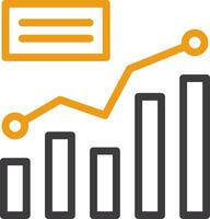 Bar Graph zwei Farbe Symbol vektor