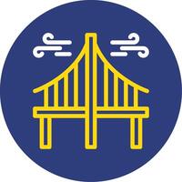 Brücke Dual Linie Kreis Symbol vektor