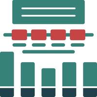 Bar Diagramm Glyphe multi Farbe Symbol vektor