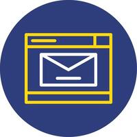 Mail Dual Linie Kreis Symbol vektor