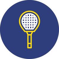 badminton racket dubbel linje cirkel ikon vektor