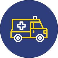 Krankenwagen Dual Linie Kreis Symbol vektor