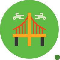 bro platt skugga ikon vektor