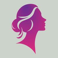 schön Profil von jung Frau Logo Vektor