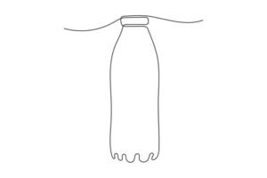 Single kontinuierlich Linie Zeichnung von trinken auf Plastik Flasche. modern einer editierbar Schlaganfall Hand gezeichnet Design zum Cafe, Geschäft oder Essen Lieferung Service. vektor