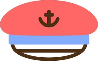 Kapitän Hut Farbe gefüllt Symbol vektor