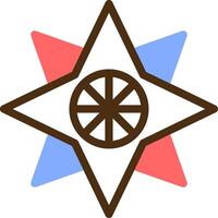 Seemann Star Farbe gefüllt Symbol vektor