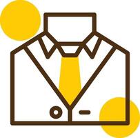 passen und Krawatte Darstellen Fachmann Kleidung Gelb lieanr Kreis Symbol vektor