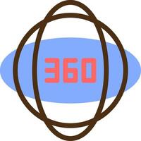 Einschlag 360 Farbe gefüllt Symbol vektor