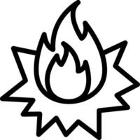 Flamme platzen Linie Symbol vektor