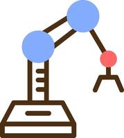 Industrie Roboter Arm Farbe gefüllt Symbol vektor