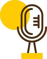 mikrofon gul lieanr cirkel ikon vektor