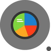 Kuchen Diagramm eben Schatten Symbol vektor