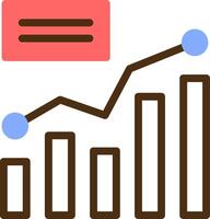 Bar Graph Farbe gefüllt Symbol vektor