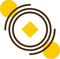 Frisbeescheibe Gelb lieanr Kreis Symbol vektor