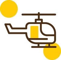 helikopter gul lieanr cirkel ikon vektor