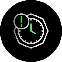 klocka med deadline dubbel lutning cirkel ikon vektor