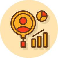Rekrutierung Analytik gefüllt Schatten cirlce Symbol vektor