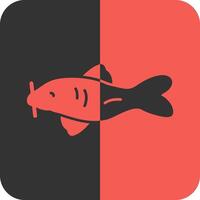 fisk röd omvänd ikon vektor