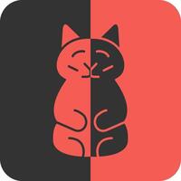 välstånd katt röd omvänd ikon vektor