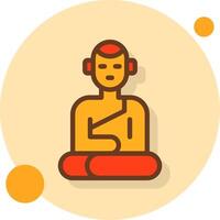 buddha staty fylld skugga cirlce ikon vektor