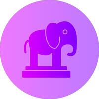 gynnsam elefant lutning cirkel ikon vektor